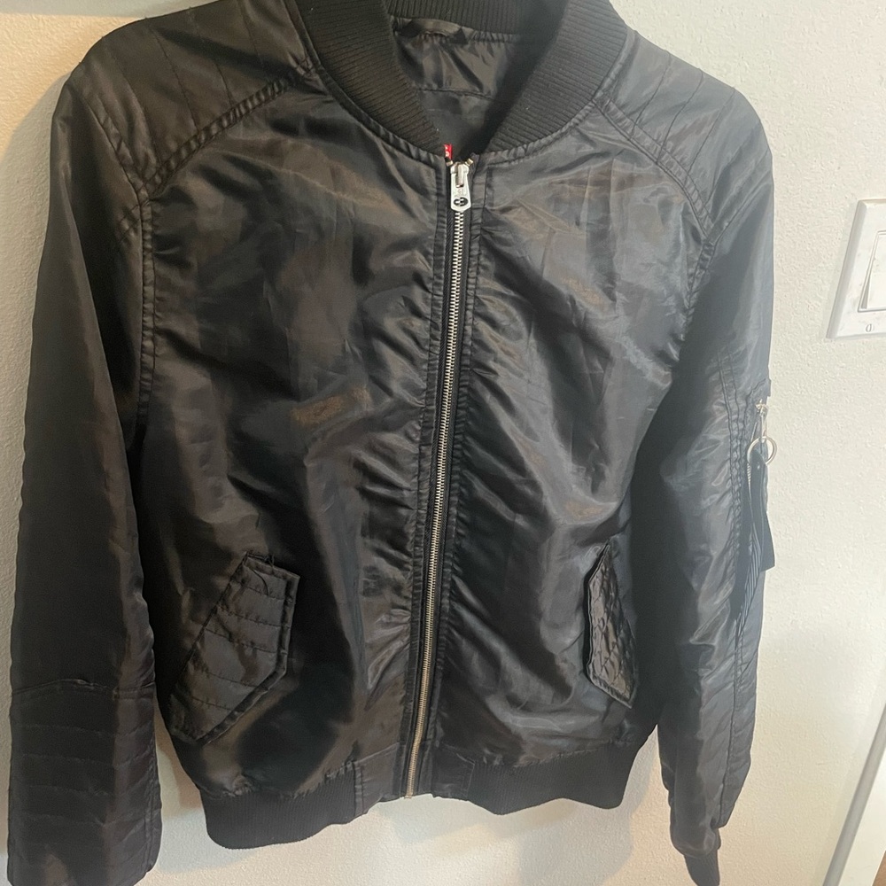 South Pole Black Bomber Jacket‎ Size Small